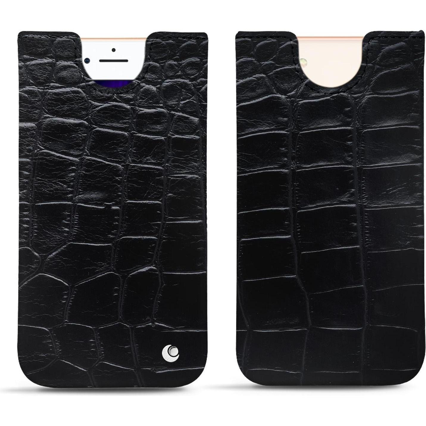 Noreve Lederschutzhülle (Apple iPhone 8), Smartphone Hülle, Schwarz
