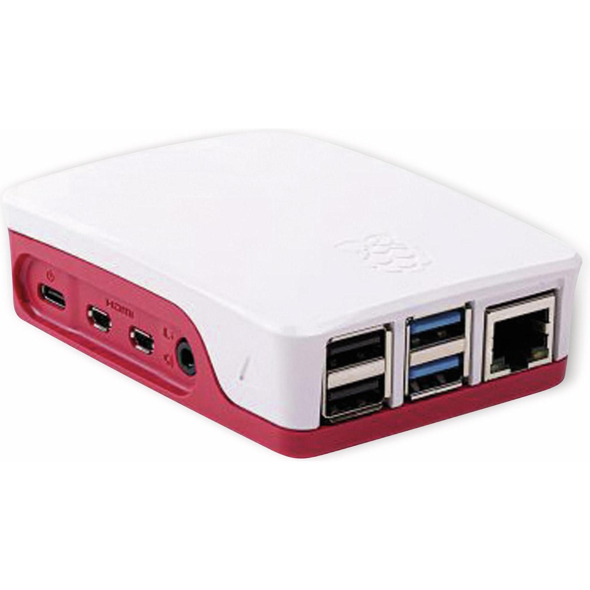 Raspberry Pi Gehäuse zu 4 Model B, Entwicklungsboard Zubehör, Weiss, Rot