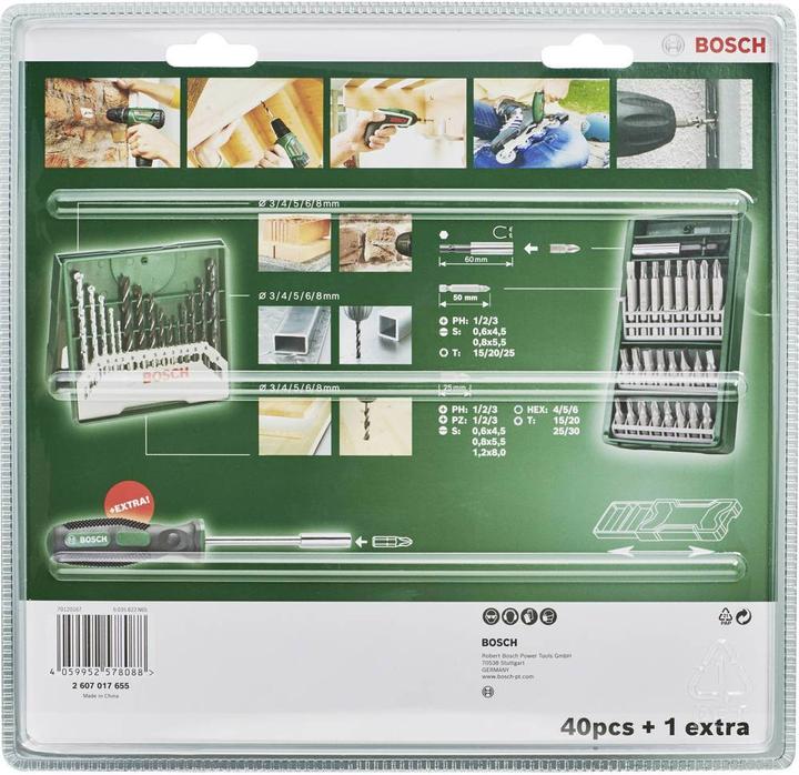 Produktbild Bosch Zubehör 25+15+1 Mini-X-Line Sets plus Griff (3-8 mm (Holzbohrer))