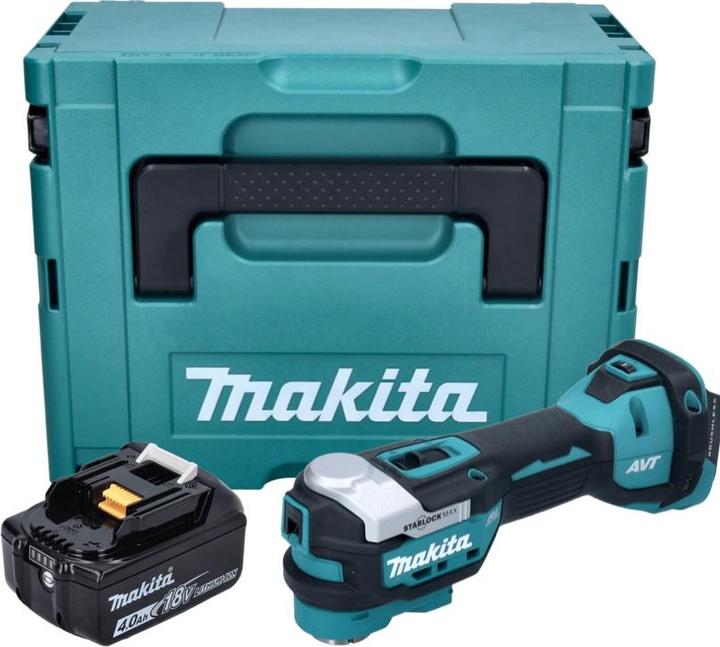 Actual product image Makita DTM 52 M1J Battery Multifunction Tool 18 V Starlock Max Brushless + 1x Battery 4,0 Ah + Makpac
