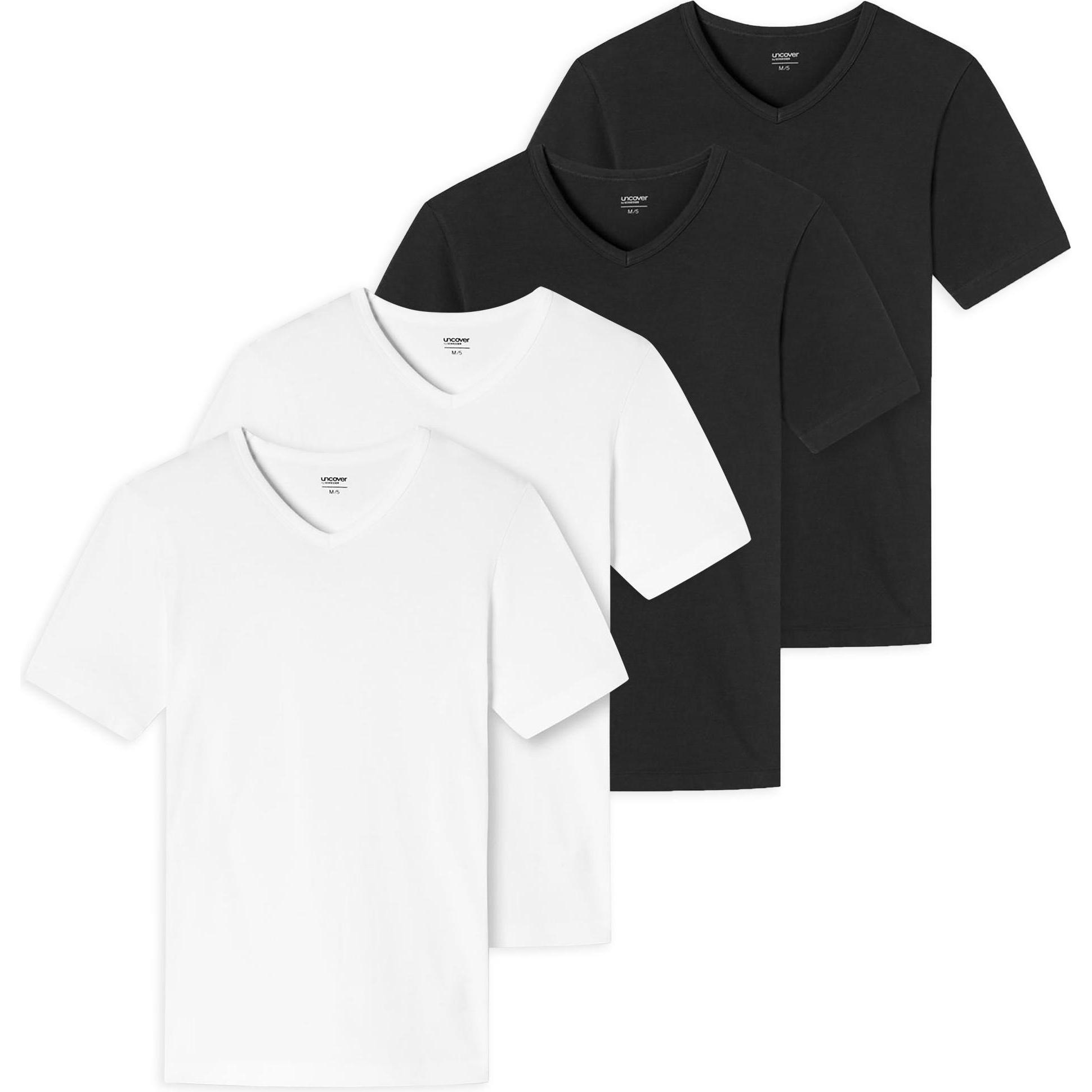 Uncover by Schiesser, Herren, Shirt, 4PACK, Weiss, Schwarz, (3XL)