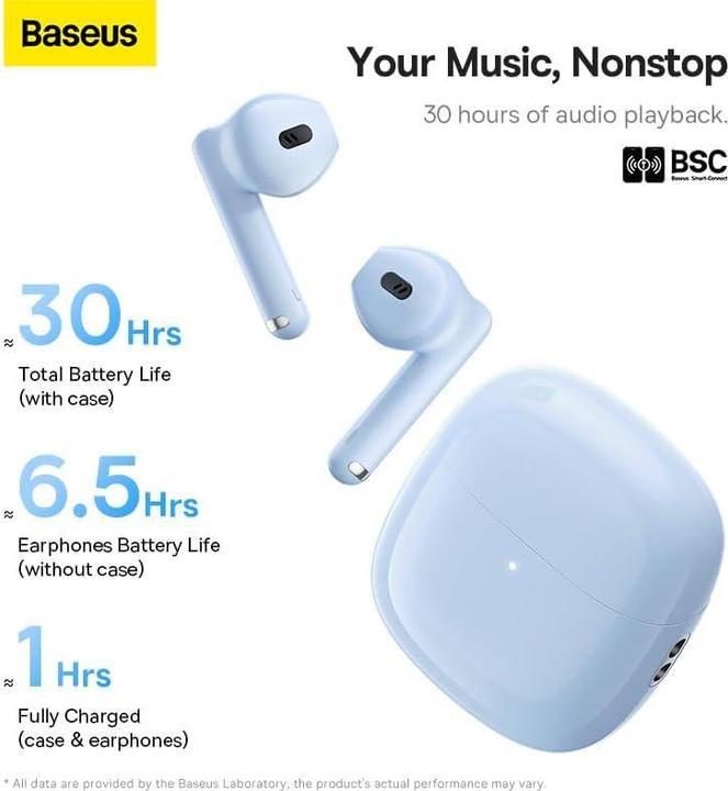 Produktbild Baseus Earphones TWS Bowie WX5 (blue) (ANC, 6.50 h, Kabellos)