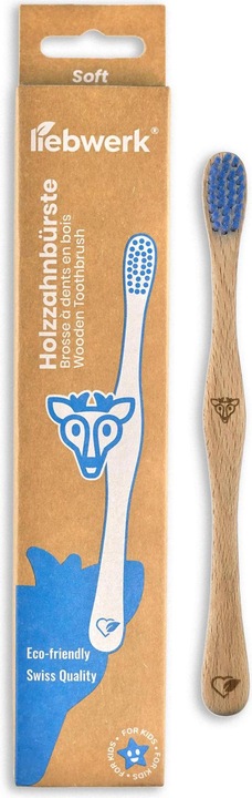 Liebwerk Spazzolino da denti in legno di cervo per bambini (Morbido, 1 x)