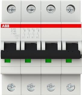 Immagine prodotto ABB S204-C40 Interruttore automatico C-Char.,6kA,40A,4P