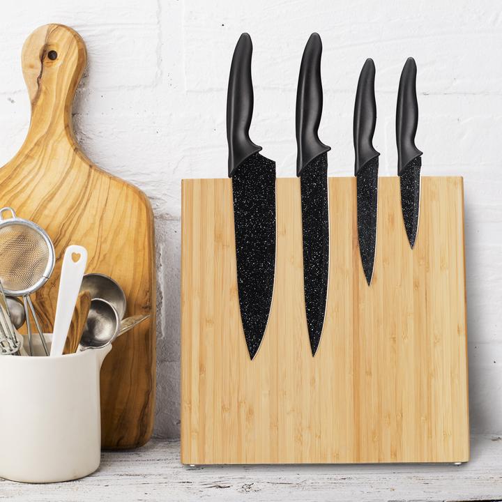 Actual product image Relaxdays Magnetic Knife Block, Bamboo Knives Holder