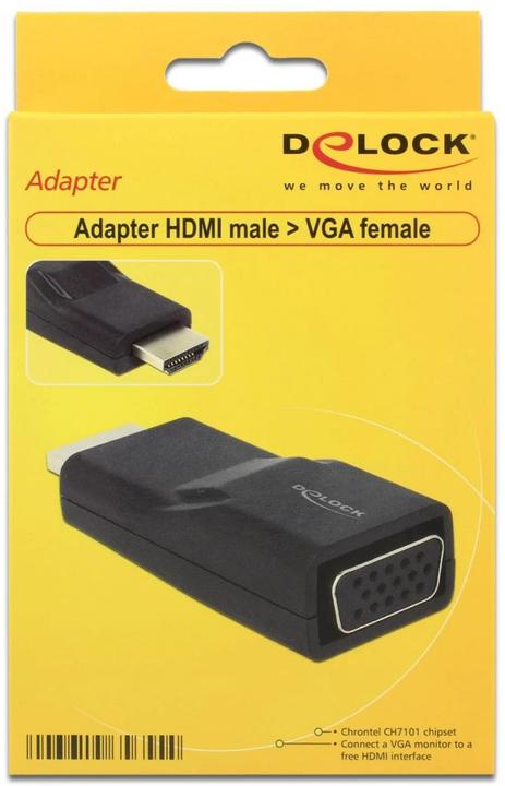Actual product image Delock Monitor adapter HDMI-A to VGA-Bu black (VGA, 2.20 cm)