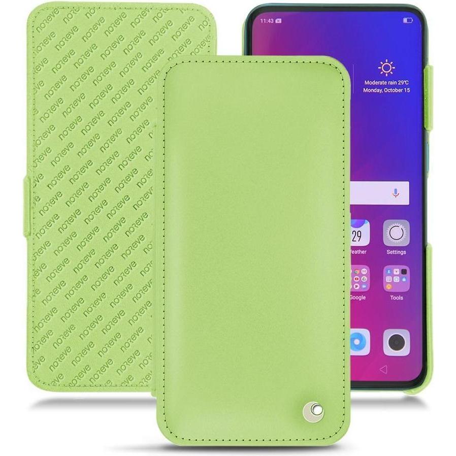 Thumbnail - Noreve Lederschutzhülle horizontal (Oppo Find X), Smartphone Hülle, Grün
