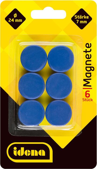 Productafbeelding Idena Magneten rond 6 stuks, blauw, Ø24mm (6 x)