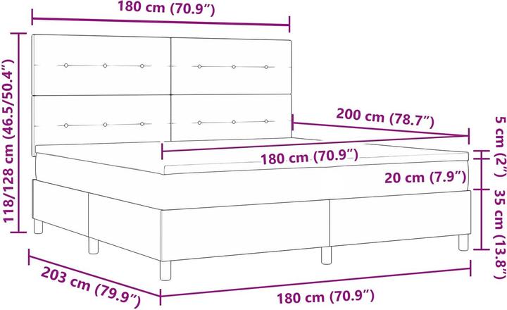 Produktbild vidaXL Boxspringbett (180 x 200 cm)