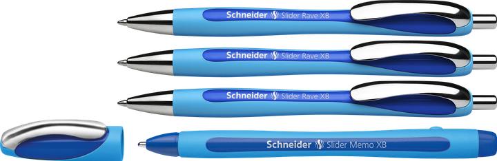 Produktbild Schneider Kugelschreiber Rave+Memo 132574 Blau 0,7mm (Blau, 4 x)
