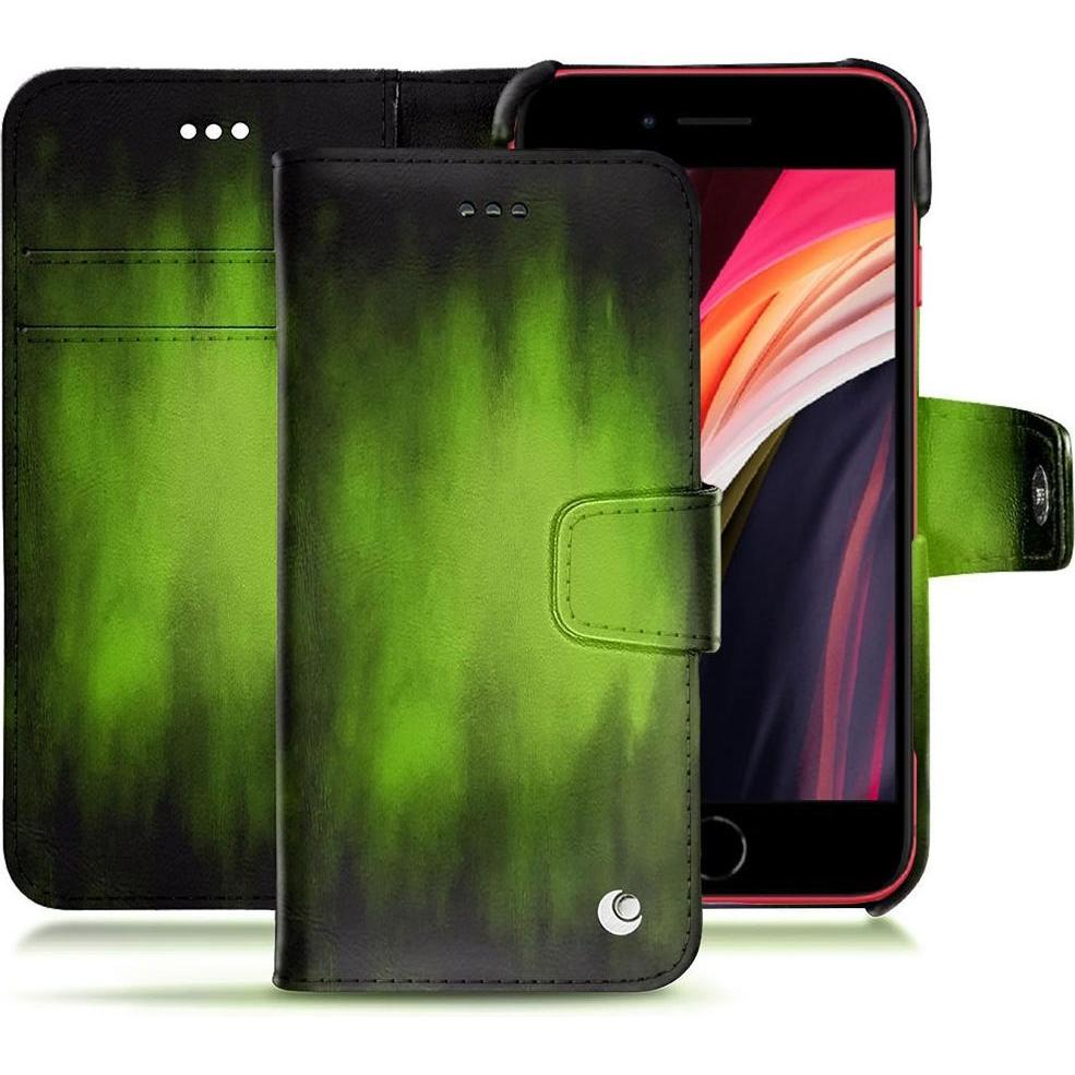 Noreve Lederschutzhülle Wallet (Apple iPhone SE (2nd Gen), Apple iPhone SE (3rd Gen)), Smartphone Hülle, Grün