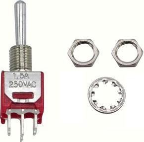 Produktbild RND Components Sub-Miniatur-Kippschalter EIN-AUS-EIN rastend 1.5 A / 3 A 2 Wechsler