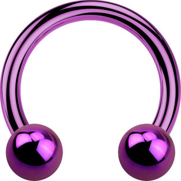 Image du produit Star Piercing Circular Barbell violet avec deux boules (Titane, sans laiton)