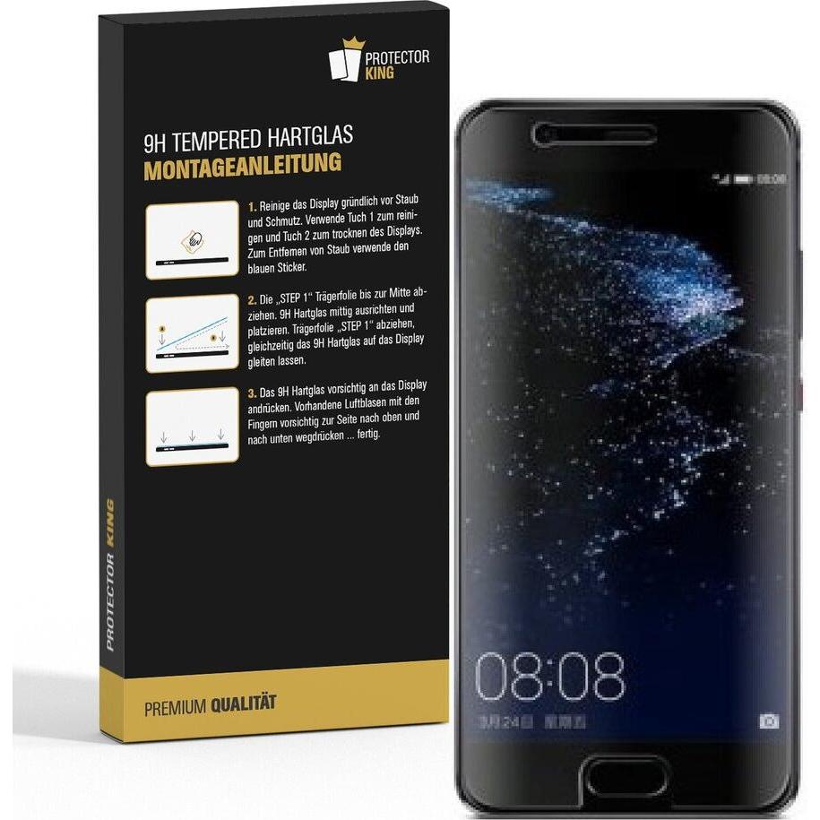 Thumbnail - Protectorking 3x echtes Tempered 9H Panzerhartglas 3D KLAR (3 Stück, Huawei P10 Plus), Smartphone Schutzfolie