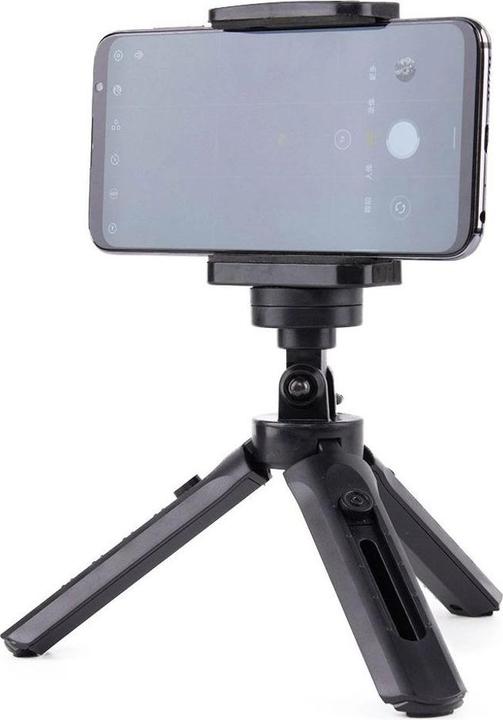 Actual product image Hurtel Mini Tripod with phone holder mount selfie stick camera GoPro holder black