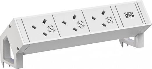 Image du produit Bachmann DESK2 ws 3xUK 45° 0,2m GST18 RAL9010 (3 x, BS 1363, 0.20 m)