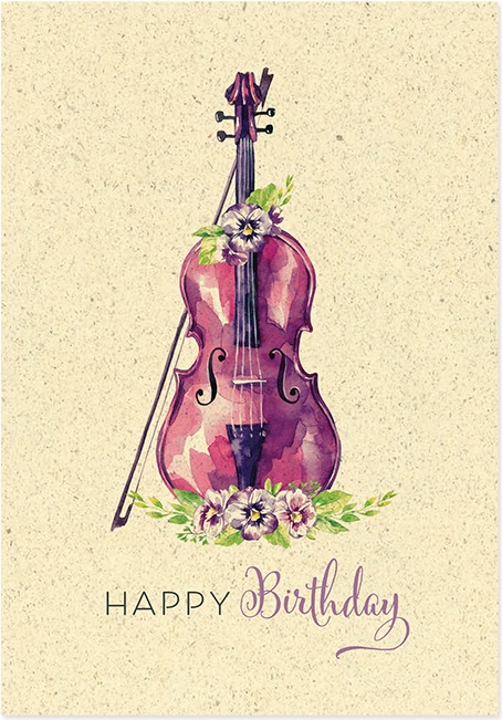 Actual product image Birthday card grass paper - violin (1 pcs.)