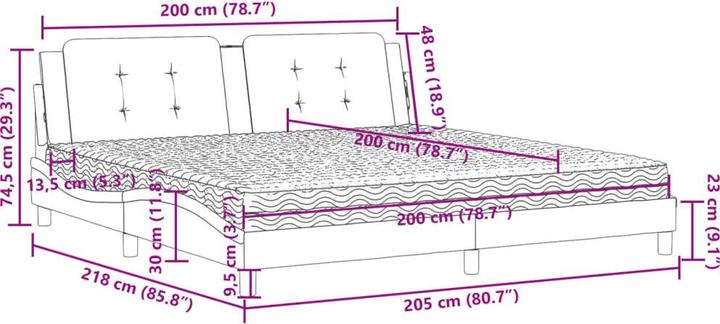 Produktbild vidaXL Bett (80 x 200 cm)