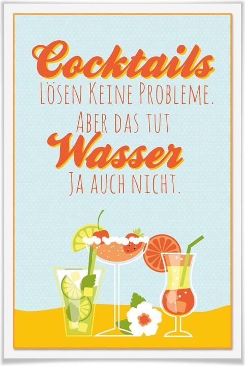 Image du produit Trenddeko Les cocktails ne résolvent pas les problèmes... (30 x 45 cm)