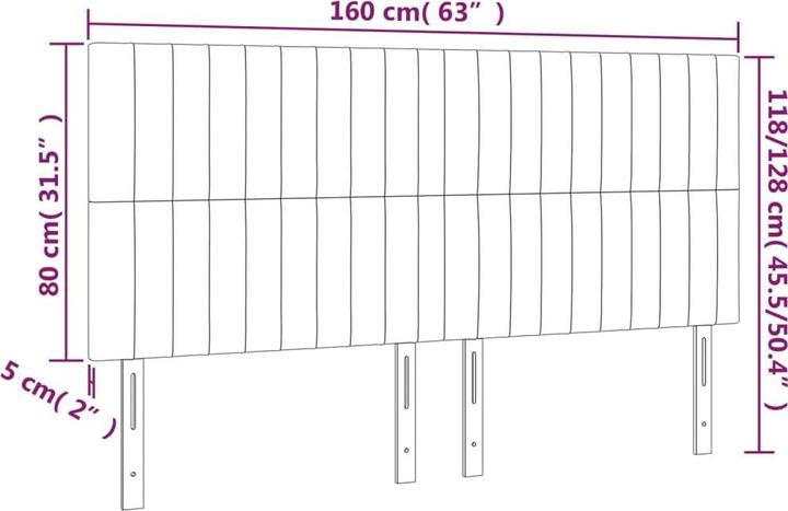 Produktbild vidaXL LED Kopfteil (160 x 5 x 128 cm)