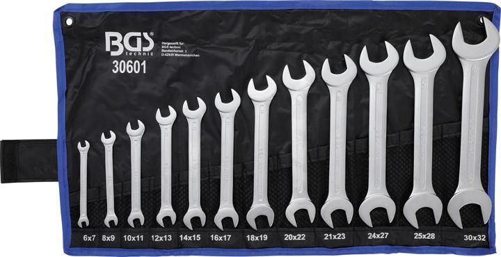 Produktbild BGS Doppel-Maulschlüssel-Satz SW 6 - 32 mm 12-tlg. (32 mm, 18 mm, 11 mm, 12 mm, 20 mm, 19 mm, 27 mm, 15 mm, 13 mm, 25 mm, 6 mm, 21 mm, 7 mm, 14 mm, 29 mm, 8 mm, 10  mm, 30 mm, 23 mm, 26 mm, 22 mm, 17 mm, 28 mm, 9 mm, 16 mm, 24 mm, 31 mm)