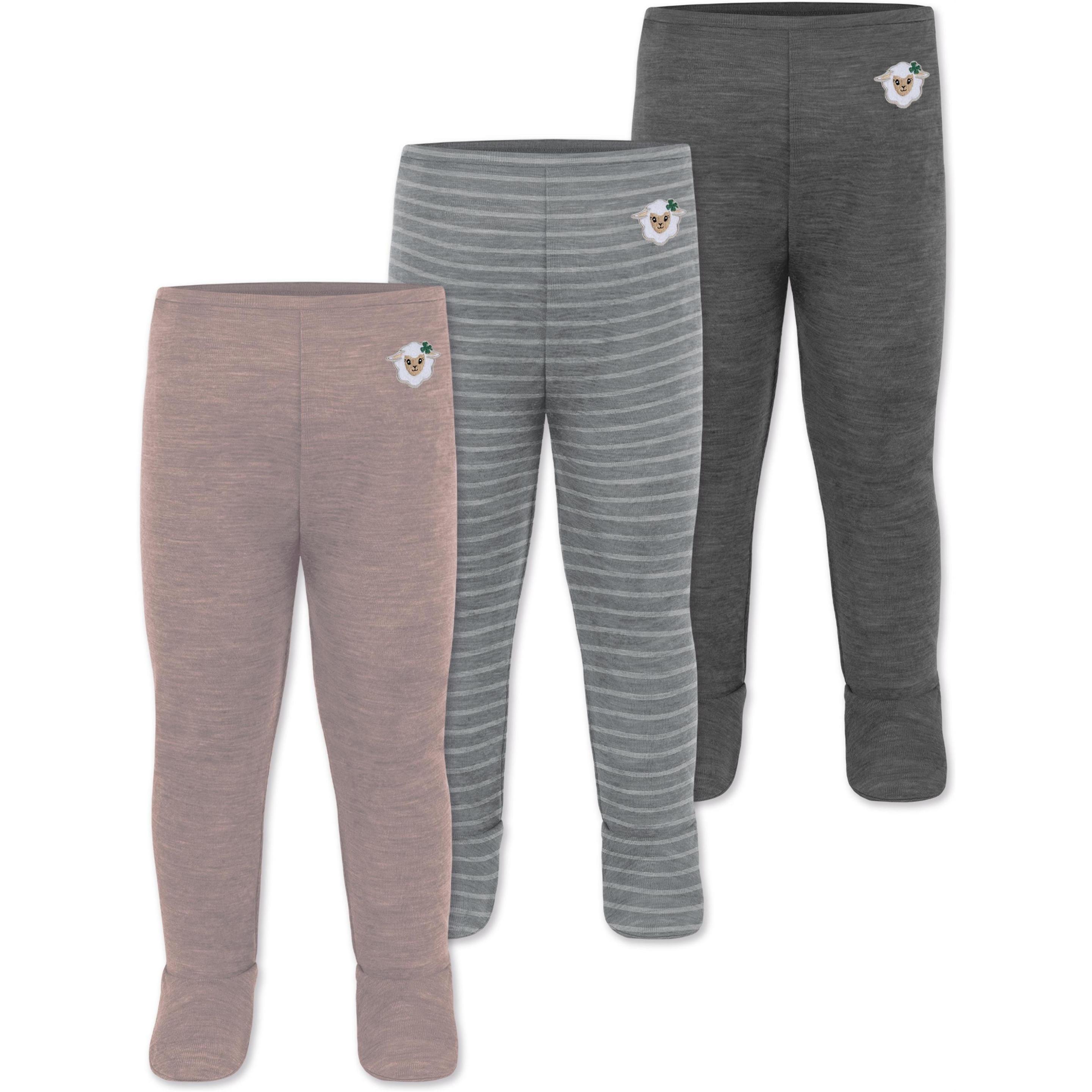Normani, Herren, Funktionsunterhose, 3er Pack Baby Merino Unterhose mit Füssen - 9543 (62), Grau, 62