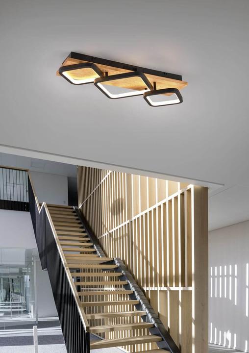 Actual product image Trio Rama LED ceiling light 32W dimmable black matt warm white (3800 lm)