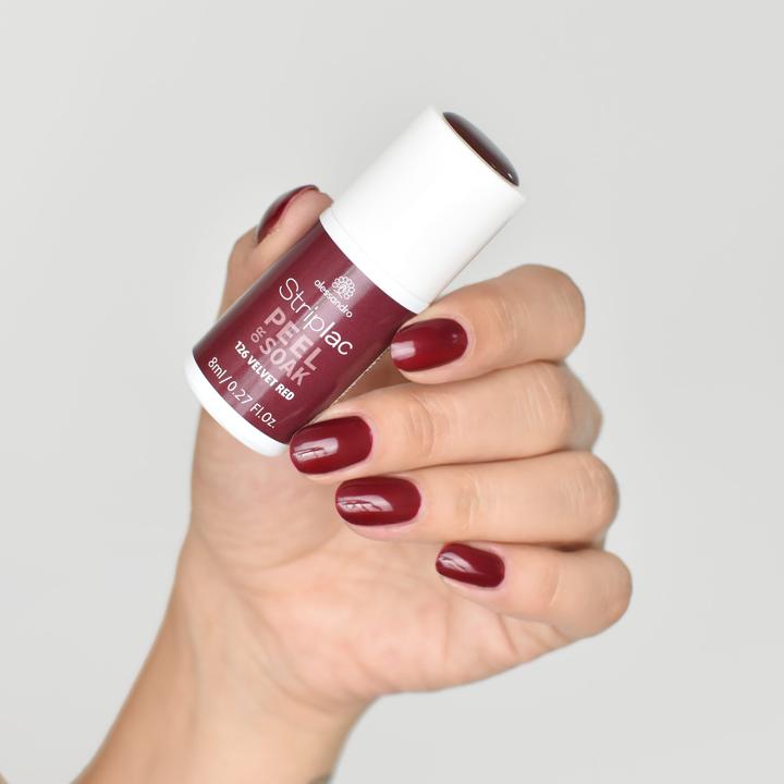 Actual product image Alessandro Striplac Peel or Soak (126 Velvet Red, UV gel varnish)