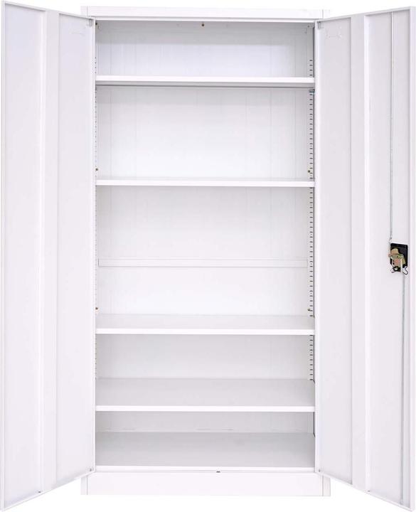 Immagine prodotto Mendler Armadio per archiviazione, armadio in acciaio Armadio per ufficio, 2 ante 185x90cm bianco (185 x 90 x 40 cm)