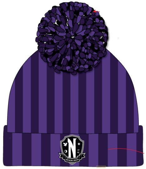 Heroes Inc Mercoledì berretto con pom-pom Logo Nevermore