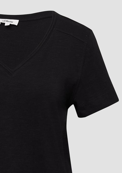 Produktbild S.Oliver T-Shirt T-Shirt aus Flammgarn mit V-Ausschnitt (38)