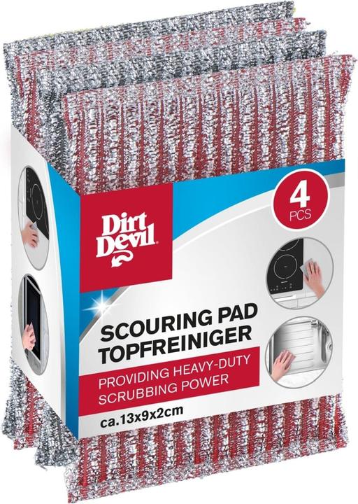 Actual product image Dirt Devil TOPCLEANER SPONGE (4) 871125247708 13x9,5cm 36gr red-silver (4 pcs.)