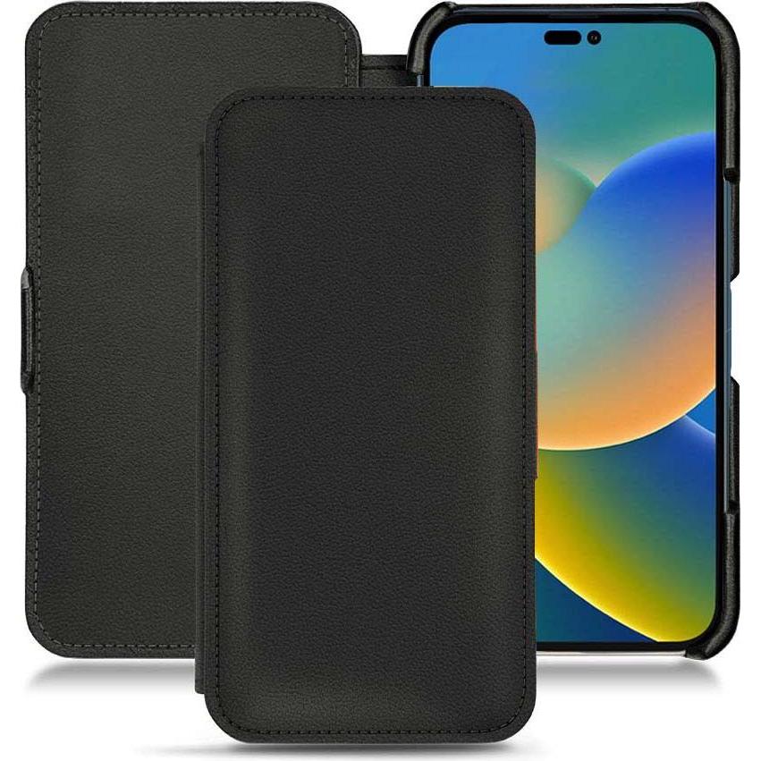 Noreve Lederschutzhülle horizontal (Apple iPhone 14), Smartphone Hülle, Schwarz