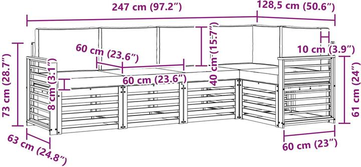 Produktbild vidaXL Outdoor-Sofa