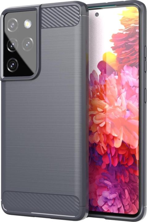 Actual product image Cadorabo TPU Ultra Slim carbon stainless steel Combi Cover (Samsung Galaxy S21 Ultra)