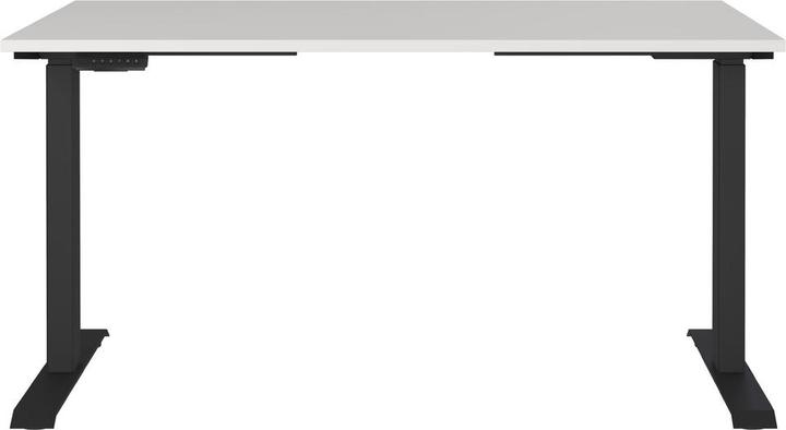 Produktbild Germania JET höhenverstellbarer Schreibtisch lichtgrau rechteckig, T-Fuss-Gestell schwarz 160,0 x 80 (160 x 72 cm)