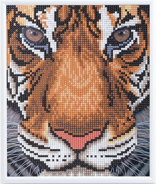 Craft Buddy Tiger Face, 21x25cm Picture with Frame Crystal Art