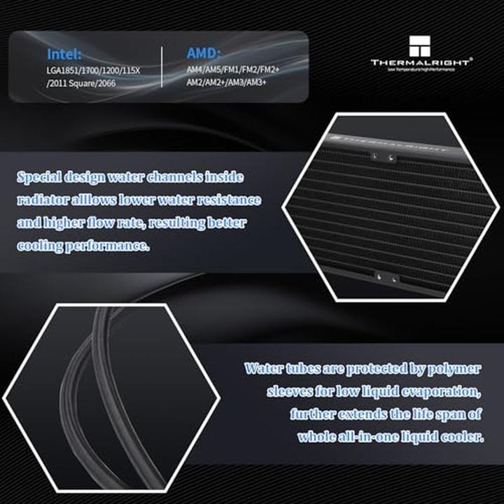 Immagine prodotto Thermalright Frozen Notte 360 ARGB - Nero - Raffreddamento ad acqua della CPU - Max 28 dBA