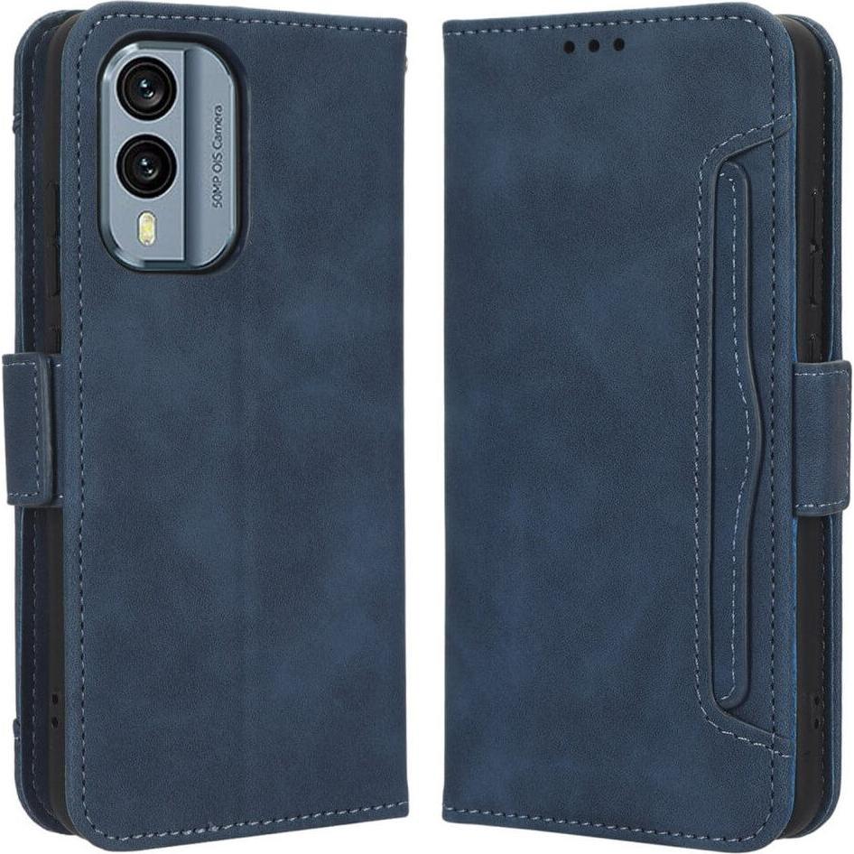 Cover-Discount Nokia X30 - Etui mit vielen Kartenfächer blau (Nokia X30), Smartphone Hülle, Blau
