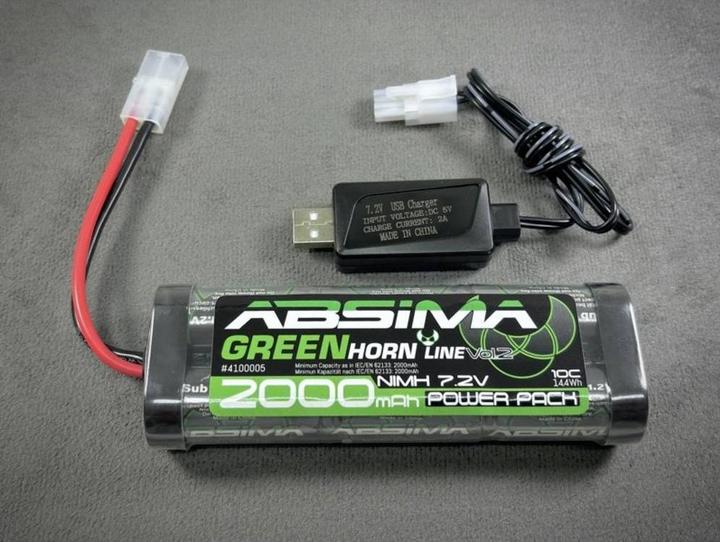 Absima RC Energy Starter Set 2000 (NiMH/USB) (7.20 V, 2000 mAh)
