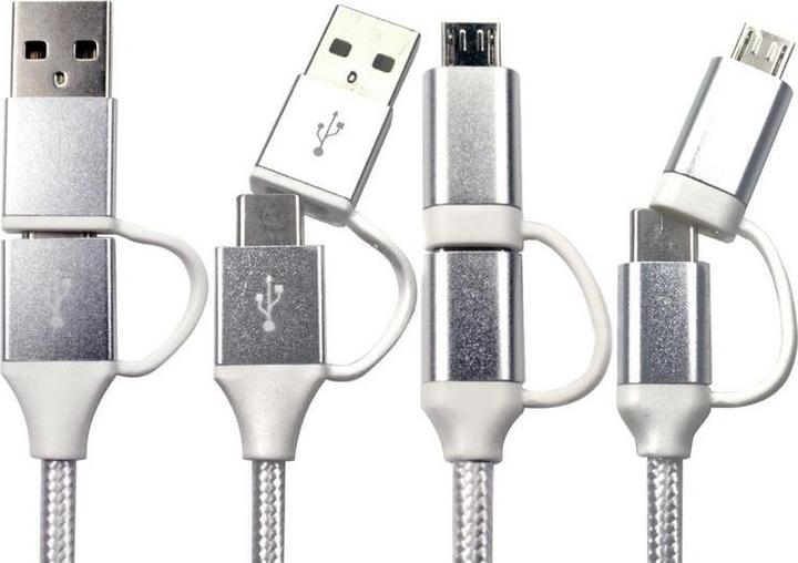 Actual product image RS PRO USB cable, USB A, USB C, 1.5m USB 2.0 White (1.50 m, USB 2.0)