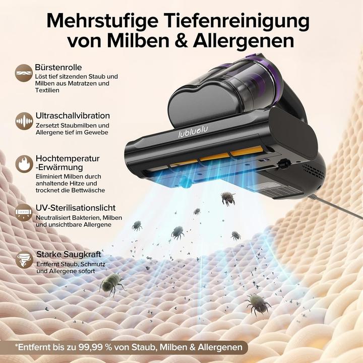 Produktbild Lubluelu Milbensauger 3in1 Matratzenreiniger (18KPa)