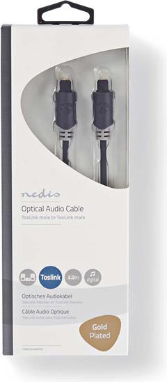 Productafbeelding Nedis Optische audiokabel | Toslink stekker | 3,00 m | rond | PVC | antraciet | B (3 m, TOSLINK)