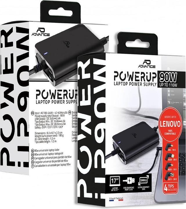 Actual product image Advance Chargeur Universel Compatible Lenovo 90w - 4 Embouts (90 W)