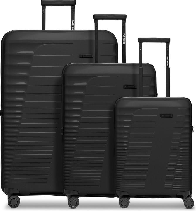 Immagine prodotto Farmhood Set di valigie Eco Edition a 4 ruote 3 pezzi con piega elastica (114 l)