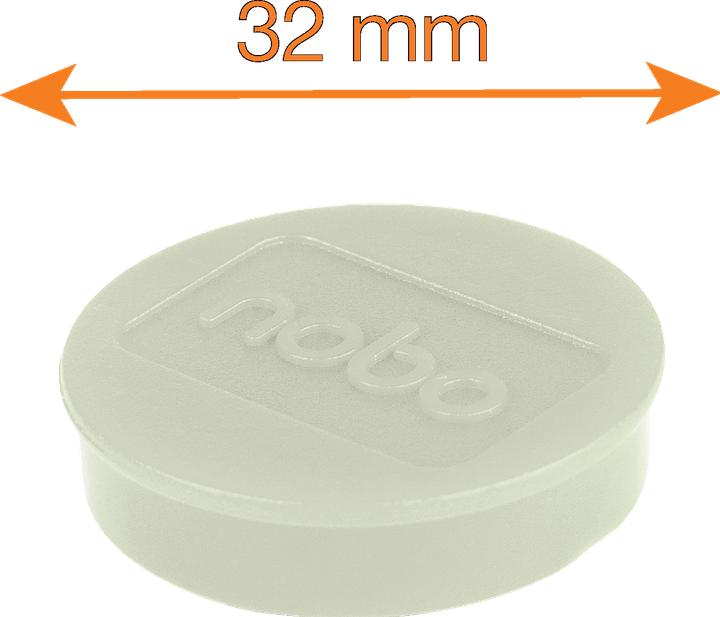 Actual product image Nobo Magnet round 32mm 1915301 white 10 pieces (10 x)