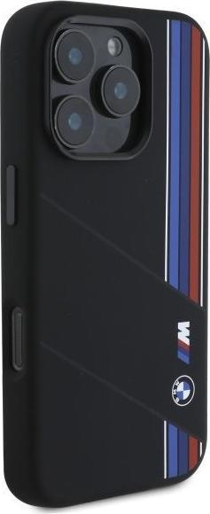 Produktbild BMW BMHMP16X23SCUK iPhone 16 Pro Max 6.9" czarny/black hardcase Silicone Cut Tricolor Lines Mag (Apple iPhone 16 Pro Max)