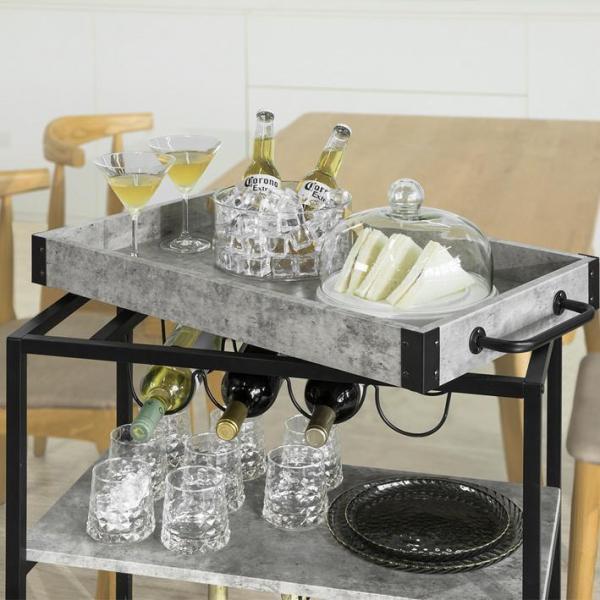 Image du produit SoBuy Chariot de service avec plateau amovible