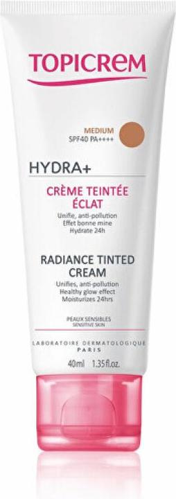 Actual product image Topicrem Moisturising toning skin cream SPF 50 (Radiance Tinted Cream) 40 ml - Shade: Claire - (40 ml, SPF 50)