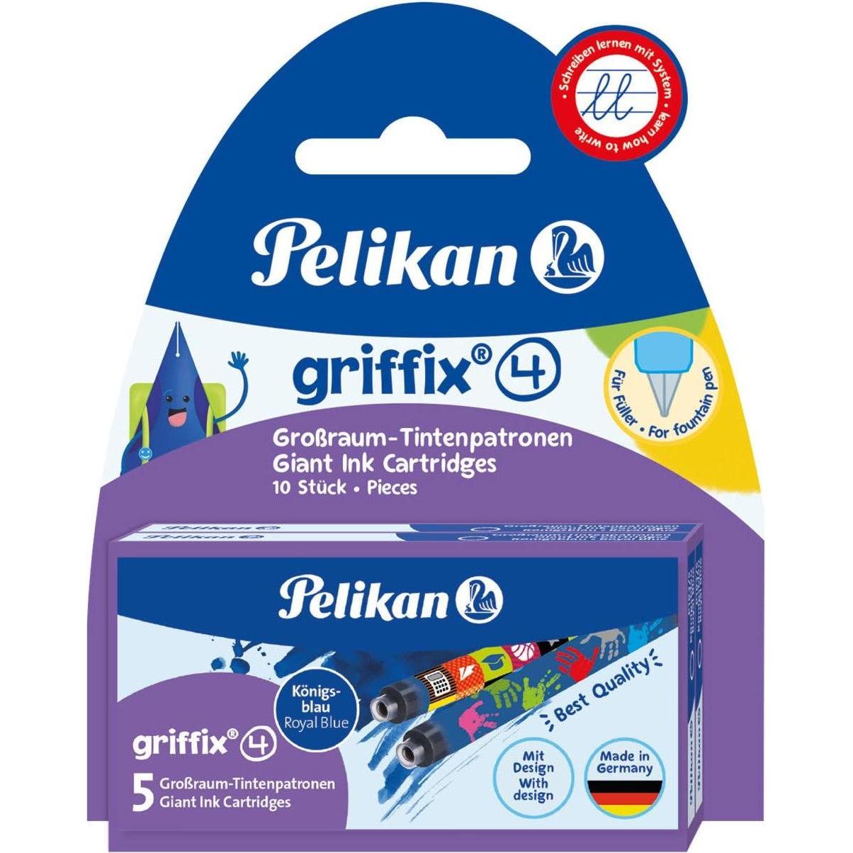 Pelikan, Ersatzpatrone, Tintenpatrone Griffix 4001 P1R/5/2B n sw (Nachfülleinheit, Königsblau)